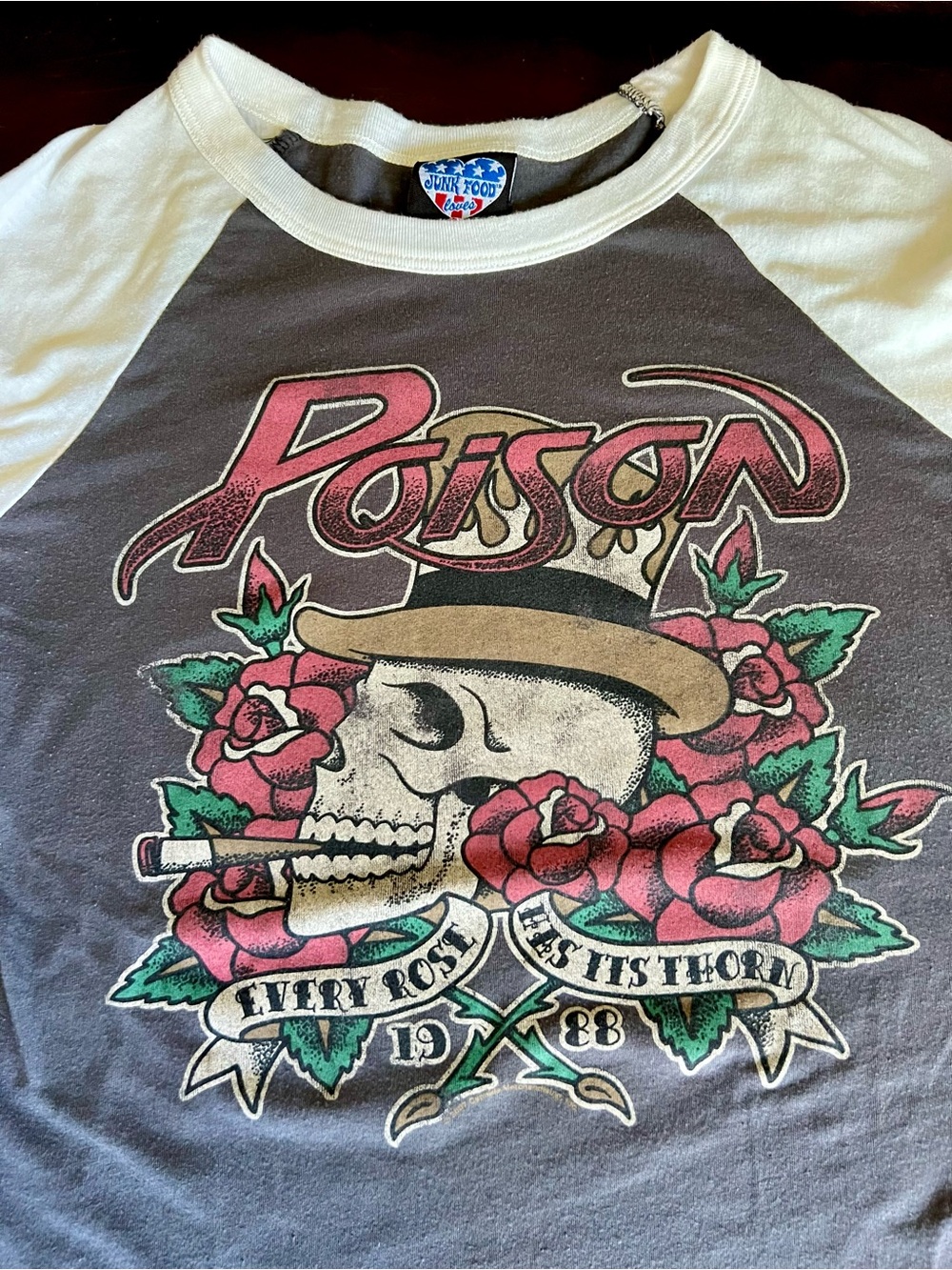 Rare Vintage Poison band Raglan Baseball shirt (L but fits like S) 🌹